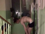 Strip naked and ride the elevator 3/16