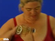 Chubby MILF gets her hairy cunt satisfied with toys and banged by a fat man with big dick 1/16