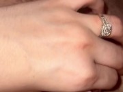 Rubbing daddy’s cock on my pussy until he gets hard