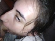 Horny Teen CherryBomBomb sucking cock and eating cum under the TABLE! 13/16