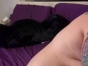 Thick Tatted Nerdy Goth in Knee High Socks Masturbates and fucks dildo 7/16