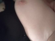 Playing with big titties