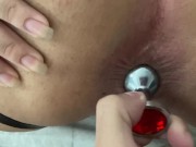 Fudendo rabuda de plug anal 5/16