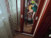 Stepson promised to help StepMom with the computer after Creampie in pussy 9/16