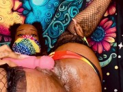 Ebony Latina Slut Fucks her Messy Holes 10/16