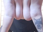 BBW tease,  no panties, skirt, lace thigh high 11/16