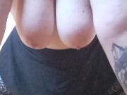 BBW tease,  no panties, skirt, lace thigh high 4/16