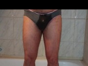 I put on her panties and pee in them