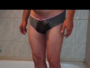 I put on her panties and pee in them 13/16