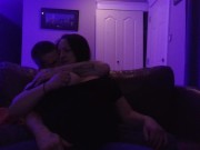 Sex on couch with young cam model couple 3/16