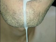 tongue, saliva, lengua , sloopy, sucking, escupir fetish,  babeante primer plano, semen fluyendo 10/16