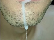 tongue, saliva, lengua , sloopy, sucking, escupir fetish,  babeante primer plano, semen fluyendo 14/16