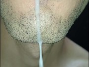 tongue, saliva, lengua , sloopy, sucking, escupir fetish,  babeante primer plano, semen fluyendo 5/16