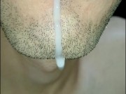 tongue, saliva, lengua , sloopy, sucking, escupir fetish,  babeante primer plano, semen fluyendo 8/16