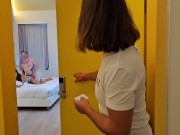 Orgy 4 in the hotel room at XBIZ Double penetration anal lesbian Strapon threesome foursome WET 3/16