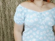 beautiful girl in a blue dress 9/16