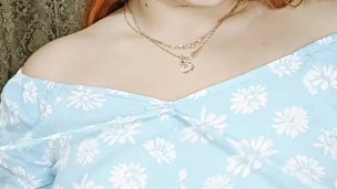 beautiful girl in a blue dress