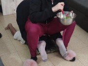 Eating while you are crushed under my ass 10/16