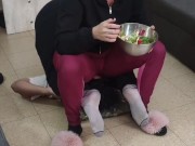 Eating while you are crushed under my ass 14/16