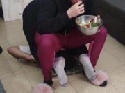 Eating while you are crushed under my ass 15/16
