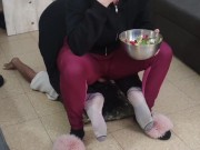 Eating while you are crushed under my ass 4/16