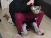 Eating while you are crushed under my ass 9/16