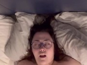 Curvy British Girl's Big Natural Tits Bounce and Jiggle as Cums on Vibrator 11/16