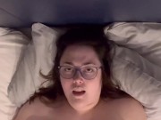 Curvy British Girl's Big Natural Tits Bounce and Jiggle as Cums on Vibrator 2/16