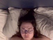 Curvy British Girl's Big Natural Tits Bounce and Jiggle as Cums on Vibrator 7/16