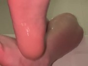 Your pov I show off my wet feet in the bath 12/16