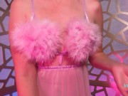 Dildo Riding in Cute Pink Lingerie Reveals a Big Ass 2/16