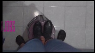 POV VERSION: Mistress in leather riding boots squeeze the cock with her boots until big cumshot