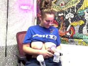 Mommy Miilking her huge tits while working :] 1/16