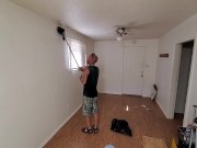 Cute Boy Deep Cleans Living Room - Washing & Scrubbing 1/16