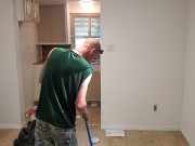 Cute Boy Deep Cleans Living Room - Washing & Scrubbing 14/16