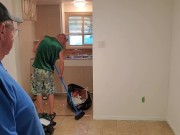 Cute Boy Deep Cleans Living Room - Washing & Scrubbing 15/16