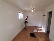 Cute Boy Deep Cleans Living Room - Washing & Scrubbing 9/16