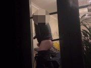 TEASER: Wanking in full view of neighbours. Hung and horny, jerking publicly. Big cock masturbated 12/16