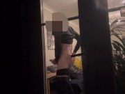TEASER: Wanking in full view of neighbours. Hung and horny, jerking publicly. Big cock masturbated 14/16