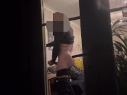 TEASER: Wanking in full view of neighbours. Hung and horny, jerking publicly. Big cock masturbated 16/16