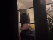 TEASER: Wanking in full view of neighbours. Hung and horny, jerking publicly. Big cock masturbated