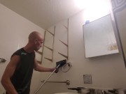 Cute Boy Deep Cleaning Bathroom 4/16