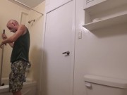 Cute Boy Deep Cleaning Bathroom 5/16