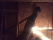 went out to the shed for a smoke.. ended up pounding my ass till i squirt on the floor. 15/16