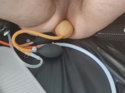 Receiving the enema using enema machine with bardex inflatable nozzle for straight guy 16/16