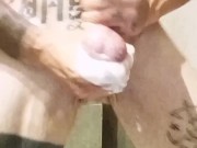 I masturbate by squeezing my balls and I cum  yogurt 16/16