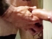 I masturbate by squeezing my balls and I cum  yogurt 3/16