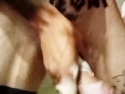 I masturbate by squeezing my balls and I cum  yogurt 6/16