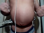 My gastric inflation with a big car pump and bondage games on my OF🎈 I need more air and pressure💥 10/16