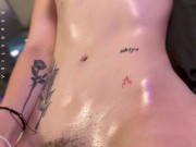 Oiled Up Grinding and Cumming On Vibrator 11/16